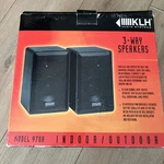 Vtg Klh Bookshelf Speakers 40W 3-WAY W/ Brackets Wires Model 970A Indoor Outdoor. Fixed Price $48.00.