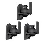 3 Pack Lot - Universal Satellite Speaker Black Wall Mount Brackets Fits Jvc Bose. Fixed Price $16.95.
