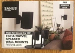 Sanus Tilt & Swivel Speaker Wall Mounts For Sonos Era 100, Pair Black-new. Fixed Price $64.95.