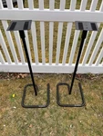 Pair Of Bell'oggetti Vintage 33 Speaker Stands Made Italy Oggertti Metal. Fixed Price $199.00.