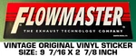 Flowmaster The Exhaust Technology Company - Vintage Original Vinyl Decal Sticker. Fixed Price $5.09.