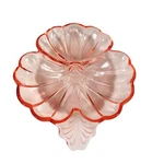 Vtg Pink Glass Divided Dish Vanity Trinket Scalloped Edges Decorative Doric 7". Fixed Price $22.66.