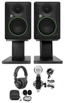 2 Mackie CR4.5BT 4.5" Studio Monitors+tone Control+mic+headphones+desktop Stands. Fixed Price $278.95.