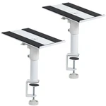 Vivo Universal White Steel Clamp-on Desk / Table Speaker Stands, 2 Pack. Fixed Price $59.99.