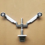 Humanscale Dual Monitor Arm With Desk Clamp Mount Silver And White. Fixed Price $104.55.