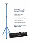 5 Core 10 Ft Adjustable Steel Speaker Stand Blue Universal Mount. Fixed Price $51.99.