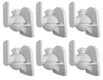 6 Pack Lot - Universal Satellite Speaker White Wall Mount Brackets Fits Jvc Bose. Fixed Price $28.89.
