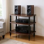 Pangea Audio Vulcan Three Shelf Stereo Rack, Media Stand Espresso. Fixed Price $199.95.