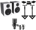 (2) Rockville APM6W 6.5" Powered Usb Studio Monitors+stands+pads+condenser Mic. Fixed Price $303.90.