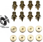 Gold Speaker With Floor Discs, Stand Foot, Cone Isolation Spikes Set Of 8. Fixed Price $25.99.