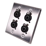 Seismic Audio Speakers Stainless Steel Wall Plate 2 Gang With Xlr And 1/4 .... Fixed Price $54.40.