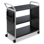 Safco 5339BL 31 In. X 18 38 Scoot 3-SHELF Utility Cart Bk/silver New. Fixed Price $332.70.