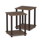 Furinno Simplistic Set Of End Table Walnut/brown 12127WN/BR. Fixed Price $42.06.