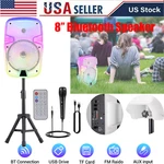8" Transparent Bluetooth Speaker Karaoke Party Mic Stand Tws Bass Subwoofer. Fixed Price $51.99.