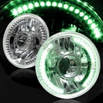 7" Round H6024 H6017 Green Sealed Beam Chrome Housing Projector Headlights. Fixed Price $29.99.