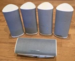 Harman Kardon Satellite Speaker Set Of 4 SAT-TS11 And Center CEN-TS11-WQ. Fixed Price $120.00.