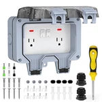 Outdoor Double Outlet Box IP66 Electrical Receptacle Switch Cover Wall Mount. Fixed Price $34.99.