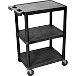 Luxor H. Wilson Flush-shelf Carts 24"WX18"D 34"H Shelves Black. Fixed Price $119.34.