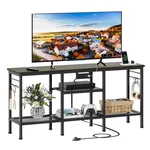 Tv Stand With Power Outlets, Entertainment Center Open Storage Shelves F. Fixed Price $70.87.
