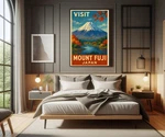 Visit Fuji Travel Poster 1950S Style Wall Art Japanese Mountain Lan. Fixed Price $22.99.