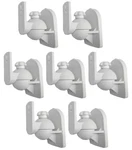 7 Pack Lot - Universal Satellite Speaker White Wall Mount Brackets Fits Jvc Bose. Fixed Price $32.95.