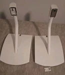 Pair Of Genuine Bose Universal Speaker White Table Stands Bracket Mounts. Fixed Price $40.00.