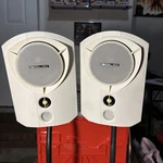 Bowers Wilkins B&w Rock Solid Bookshelf Speakers With Tower Stands White 150/W. Fixed Price $119.99.