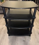 Pangea Audio Vulcan Four Shelf Rack Media Stereo Stand Black With Drawer. Fixed Price $199.99.