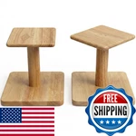 Okostand Desktop Speaker Stands Made Of Pure Solid Wood, Natural Style, 360 Rot. Fixed Price $59.76.