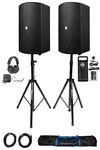 2 Avante Audio A10X 1000W 10" Active Dj Pa Speakers+stands+microphone+headphones. Fixed Price $1012.90.