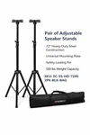 5 Core 72" Adjustable Steel Speaker Stand Set Universal Plate Safety Lock W/ Bag. Fixed Price $46.00.