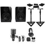 (2) Rockville APM6B 6.5" Powered Usb Studio Monitors+stands+pads+mic+headphones. Fixed Price $338.90.