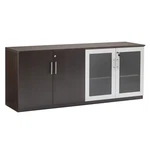 Mayline Medina Low Wall Cabinet With Doors (wood-glass Door) Mocha. Fixed Price $1013.72.