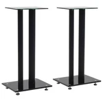 Speaker Stands 2 Pcs Tempered Glass Pillars Design Black. Fixed Price $135.57.