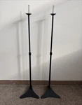 Pair Speaker Stands Atlantic Adjustable Height Satellite 27-44 Surround Set. Fixed Price $33.98.