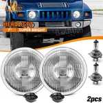 Pair 7" Round Glass Led Headlights H4 High/lo Beam For Hummer H1 H2 H3 06-10 Suv. Fixed Price $38.65.