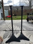 Atlantic Adjustable Metal Satellite Stands Accept Bookshelf. Fixed Price $37.99.