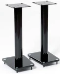 24" Tempered Black Glass & High Gloss Steel Speaker Stands. Fixed Price $138.21.