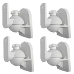 4 Pack Lot - Universal Satellite Speaker White Wall Mount Brackets Fits Jvc Bose. Fixed Price $20.99.
