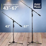 Hola! Music Microphone Stand Tripod Boom Arm Floor Adjustable - Black. Fixed Price $51.42.