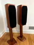 Of Phase Technology PC3.5 Cherry Premier Collection Speakers + Wooden Stands. Fixed Price $3000.00.