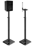 Mounting Dream Black Alloy Steel Speaker Stands, Height Adjustable Bookshelf.... Fixed Price $59.99.