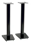 Transdeco 32" Speaker Stand Glass / Steel In High Gloss Black - Pair New. Fixed Price $95.95.