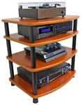 Rockville Flx Classic Wood Adjustable Height 4 Shelf Home Theater A/v Rack Stand. Fixed Price $149.95.