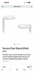 Sonos Premium 33" Speaker Floor Stands For One / PLAY:1 (white). Fixed Price $80.00.