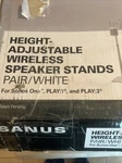 Pair. White -sanus WSSA1/ WSSA2 Height-adjustable Wireless Speaker Stands. Fixed Price $125.00.