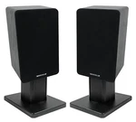 2) Rockville Rockshelf 54B Black 5.25" Home Bookshelf SPEAKERS+8" Stands. Fixed Price $114.95.