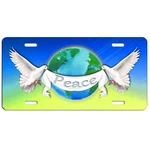 Peace On Earth Doves Vanity License Plate Car Truck Suv Tag Blue & Yellow. Fixed Price $16.95.