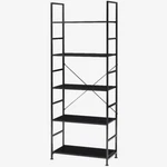 5-TIER Multi-level Storage Bookshelf Wood Bottom Panels Anti-tilt. Fixed Price $51.40.