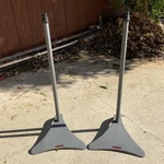 Set Of Atlantic Metal Satellite Speaker Stands 26" High Need Adaptors. Fixed Price $20.00.